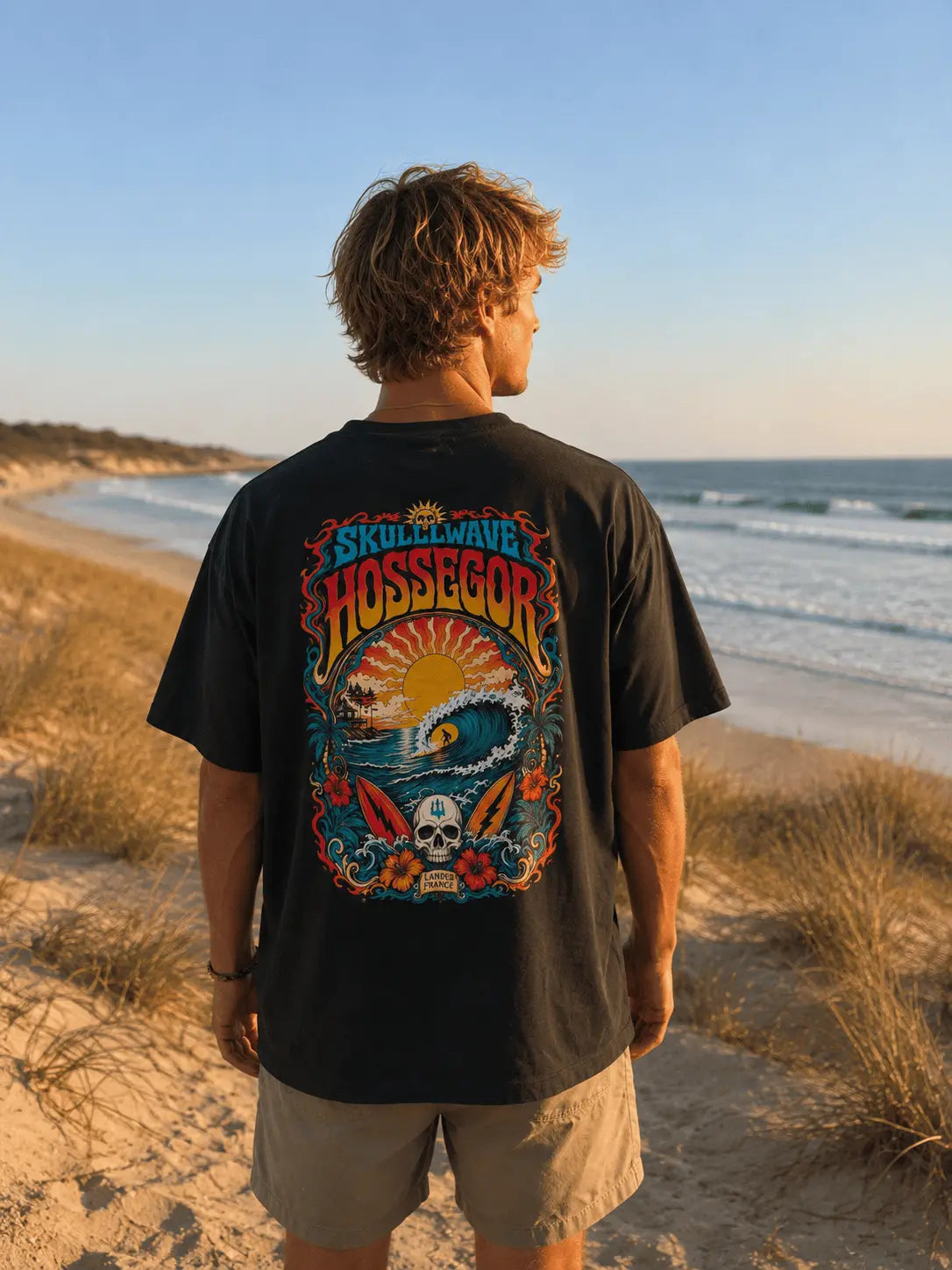 Skullwave Store T-shirt Oversize Homme T-shirt Oversize Noir Black Edition | Skullwave Hossegor