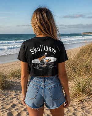 Crop Top Streetwear Biker Surf Femme Skullwave Hossegor