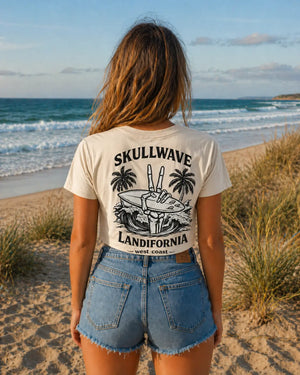 Crop Top Vintage Landifornia West Coast Femme Skullwave Hossegor